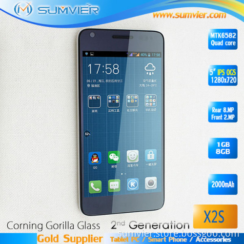 5inch IPS Ogs Display 1280*720 Mtk6582 Quad Core Android Smartphone (X2S 4 core)